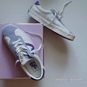 Vans White and Purple Women's Sneakers